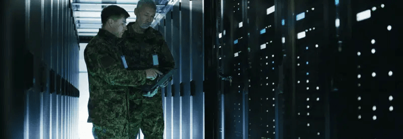 military personnel in data center