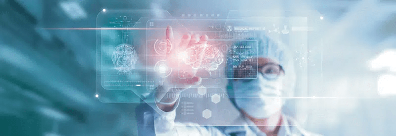 doctor using interactive screen