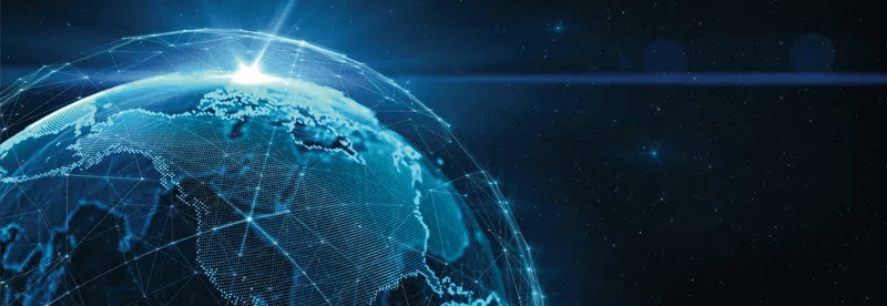 earth with cyber activity overlay