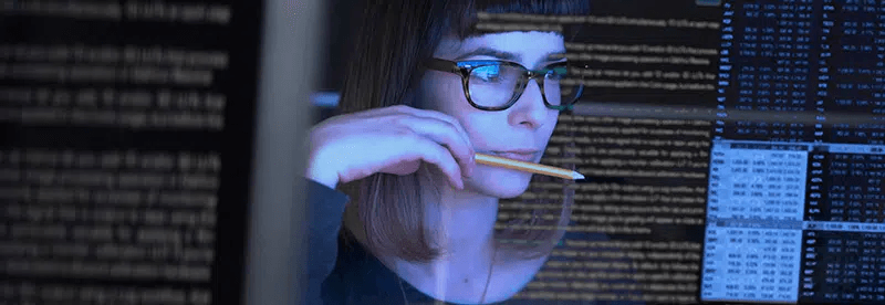 woman working on computer