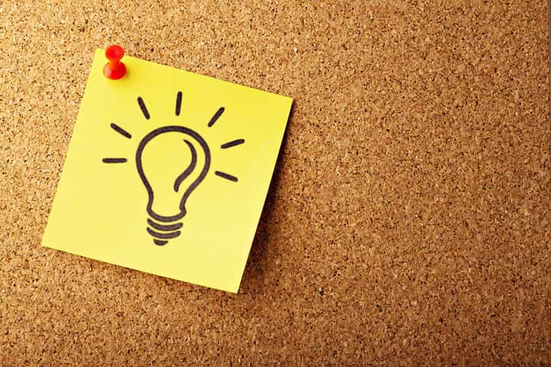 light bulb post it